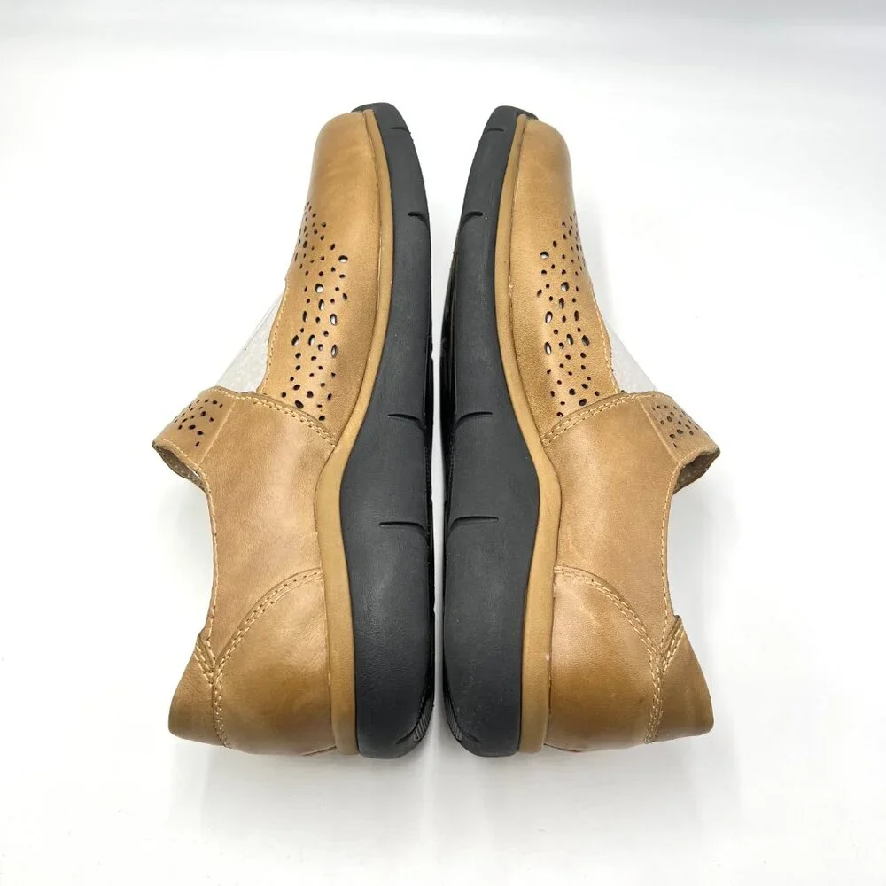 9.5N 9.5 NARROW WIDTH‎ Propet Selena Brown Leather Mary Jane Comfort Flats Shoes
